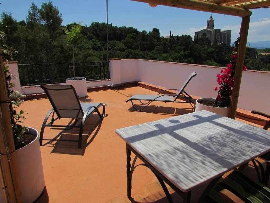 Apartamento Con Increibles Vistas Y Terraza Girona Eksteriør bilde